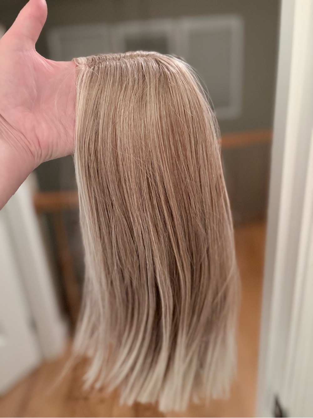 Beige Blonde Lace Front Wig – Approx. 16" – White-Blonde Tips